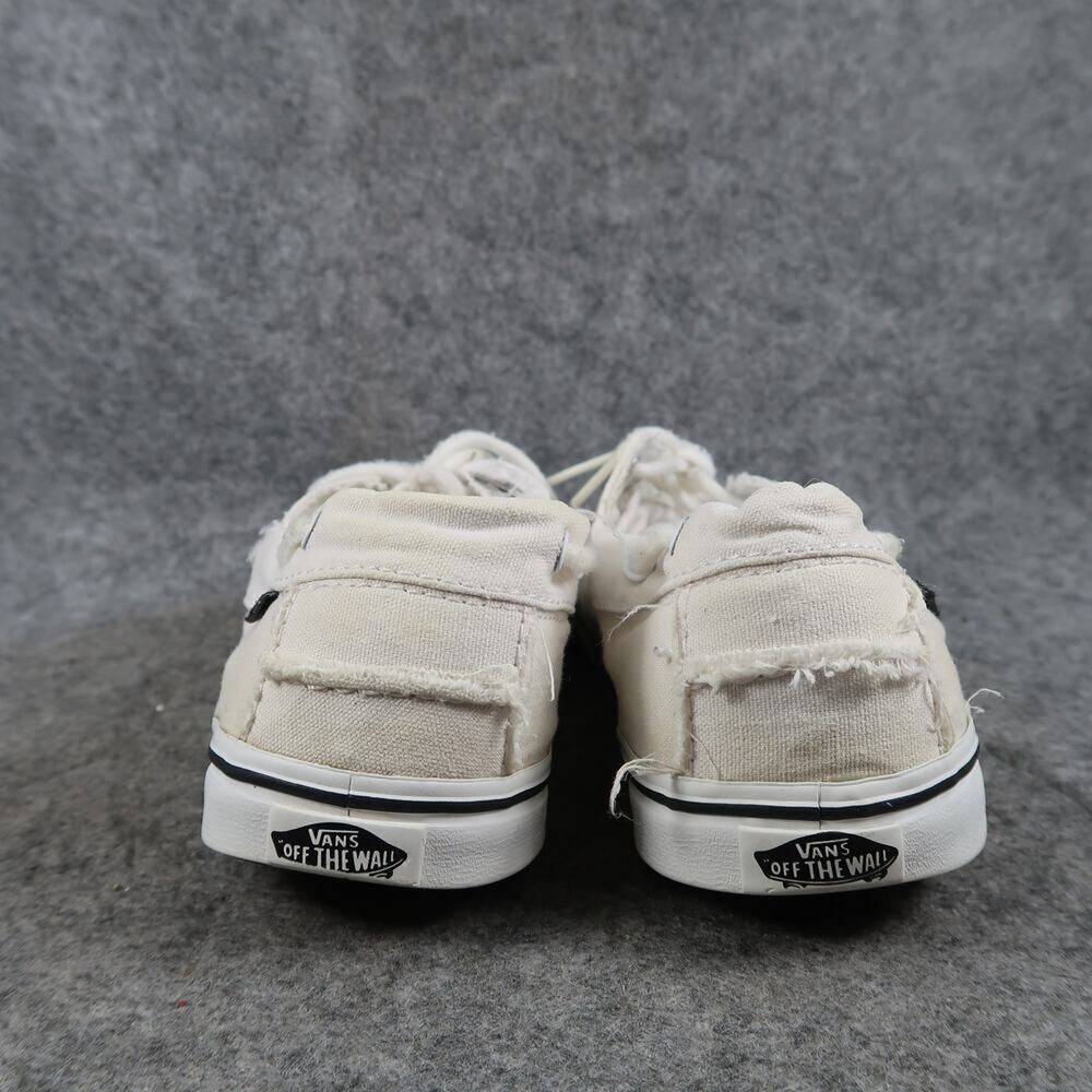 Vans Shoes Womens 7 Boat Shoe Sneakers Canvas White Casual Two Eye Trainer White - Picture 5 of 12